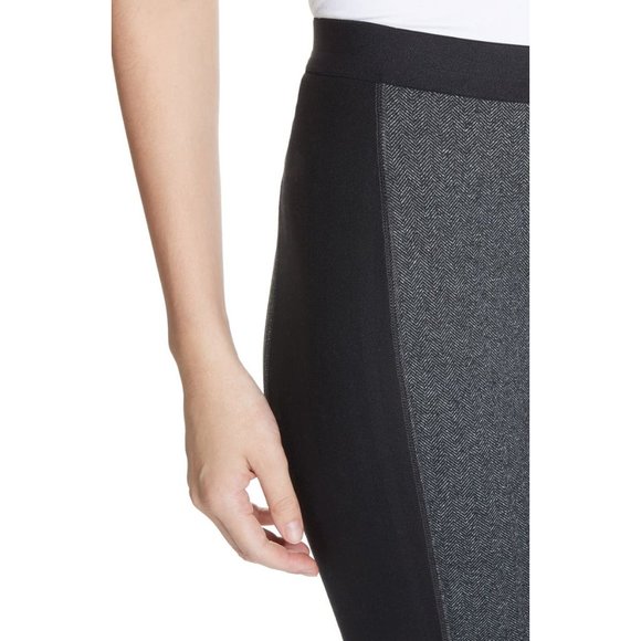 NWT Womens Size XXS Eileen Fisher Black Grey Contrast Panel Tweed Leggings - Picture 5 of 6